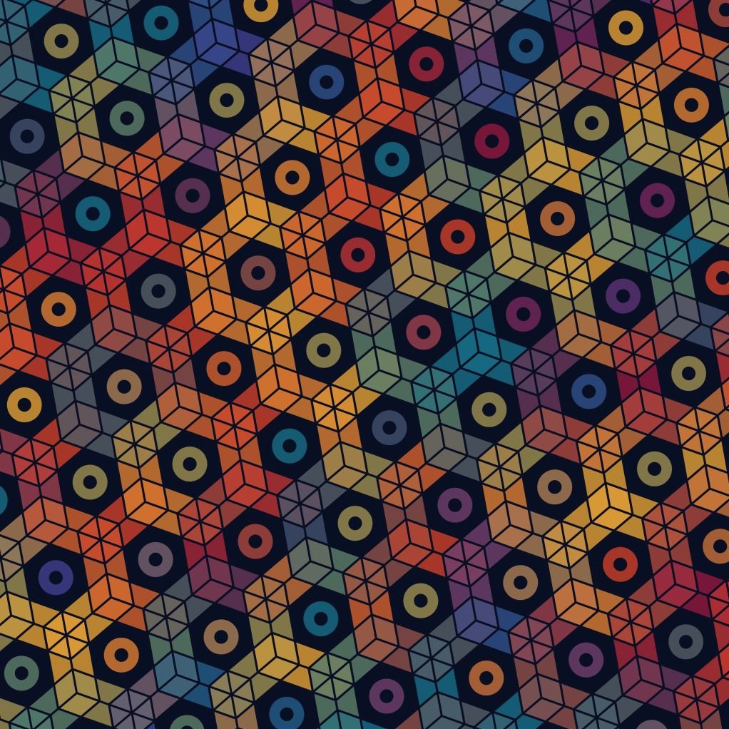 Geometrisk mønster i brændte farver